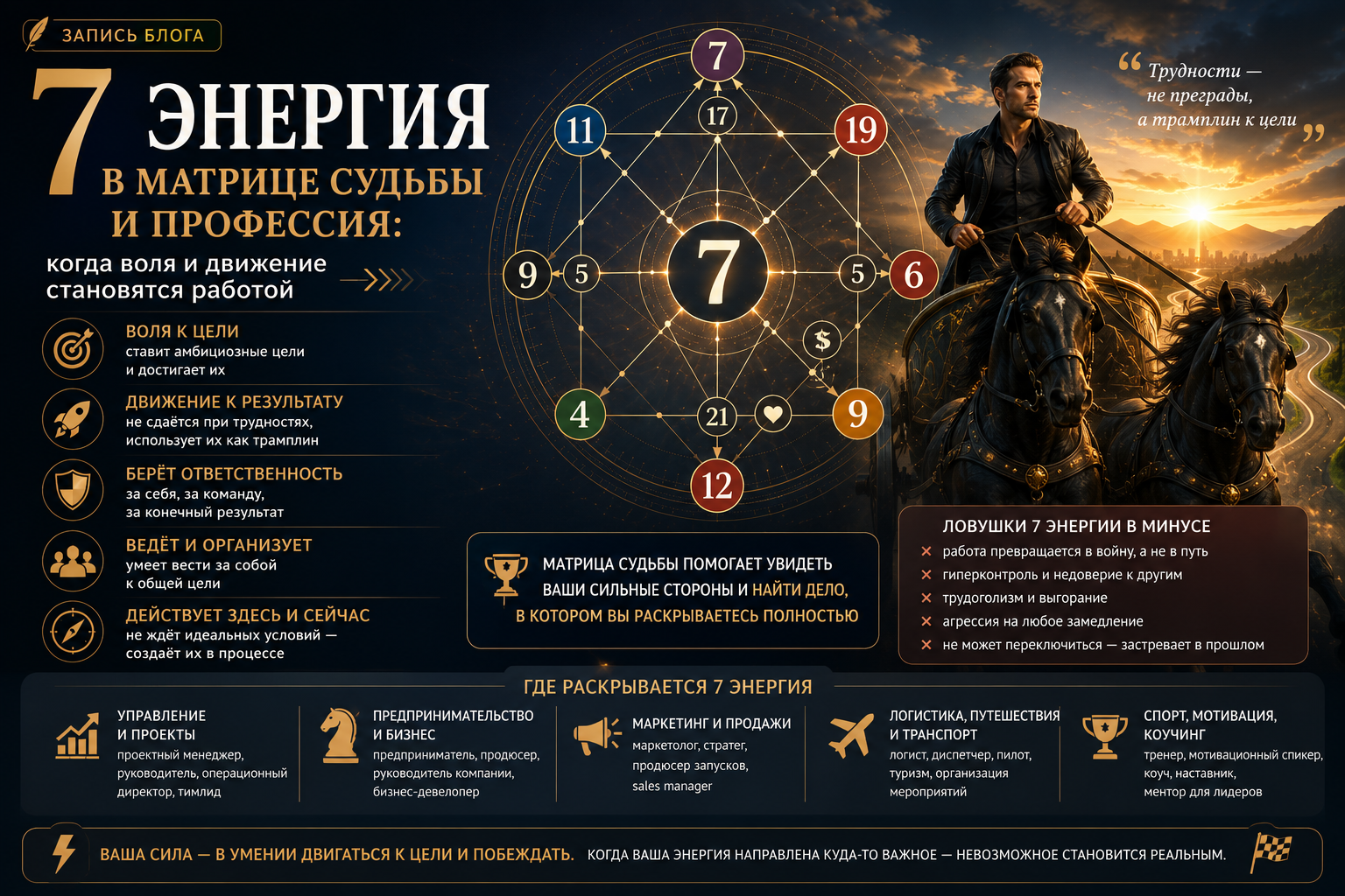 7 энергия (аркан) в матрице судьбы и профессия