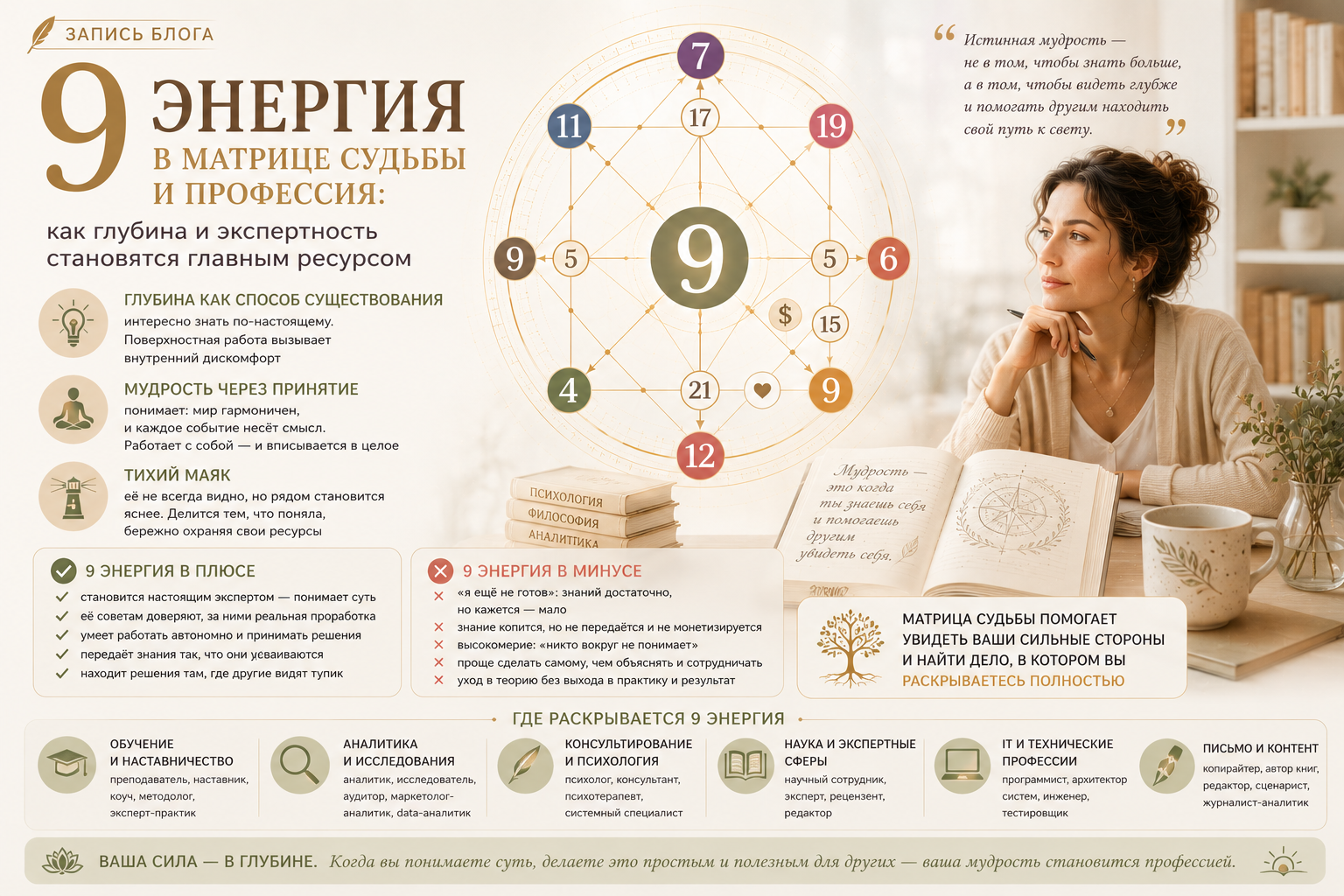9 энергия (аркан) в матрице судьбы и профессия